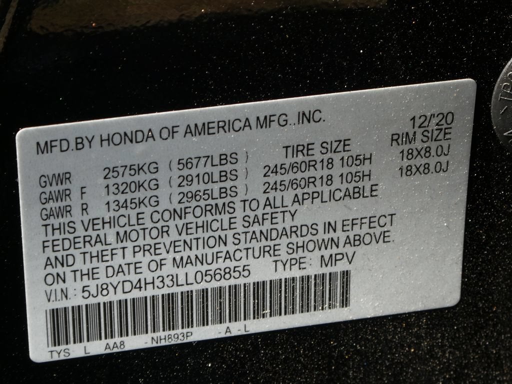 2020 Acura MDX BLACK LEATHER INTERIOR