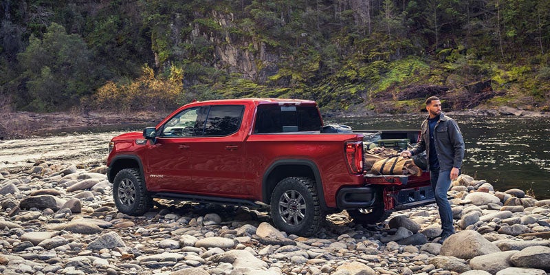 Red GMC Sierra 1500 showcasing engine performance