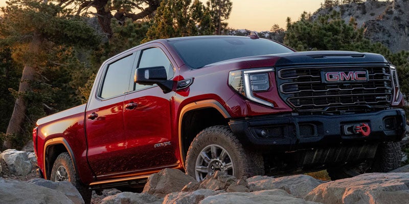 Red GMC Sierra 1500 with safety technology features